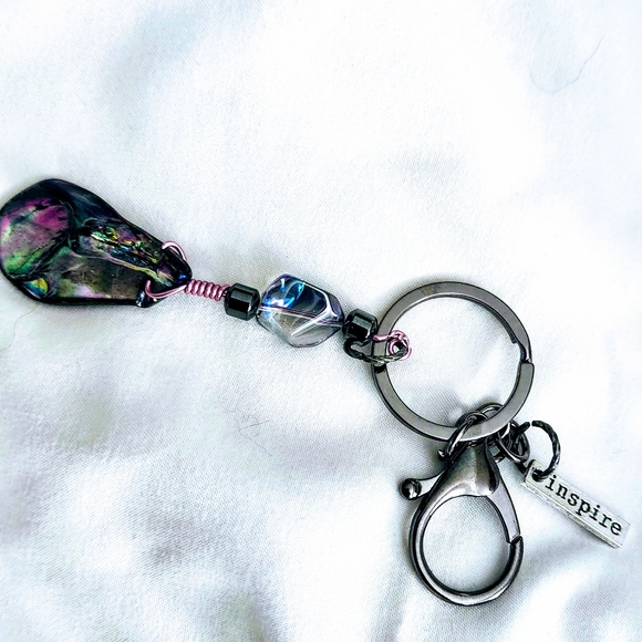 keychain & bag hook INSPIRE Seashell hematite unique accessory NWT - Picture 12 of 12